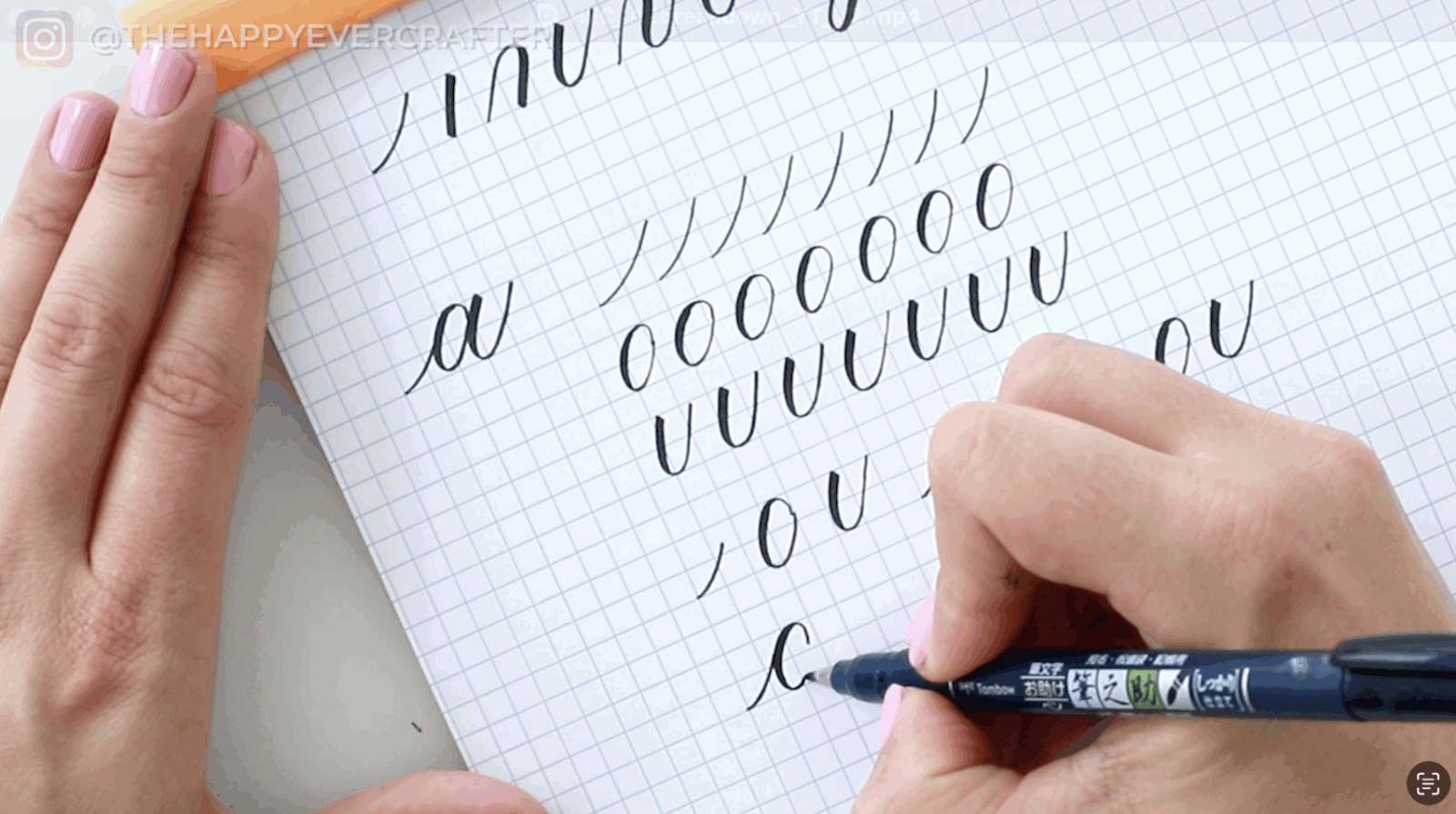 Scratch Caligraphy Calligraphy Alphabet BREAKDOWN - The Happy Ever Crafter Inc.